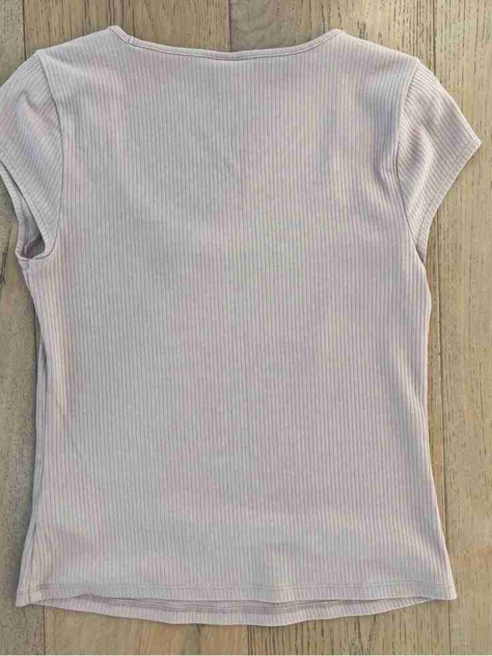 Old Navy Sweetheart Square Neck Shirt women size medium Nude Peach Ribbed - Picture 3 of 5